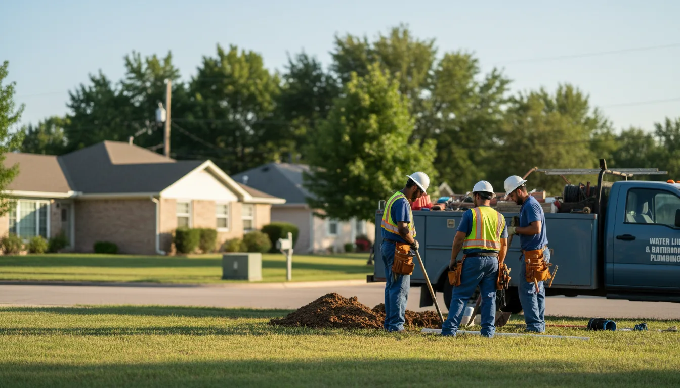 Residential water line and bathroom plumbing service in Conway, AR